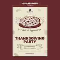 PSD gratuit modèle d'affiche de célébration de thanksgiving