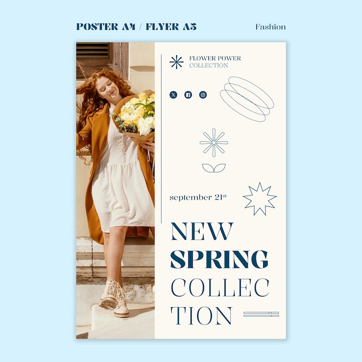 PSD gratuit modèle d'affiche de collection de mode