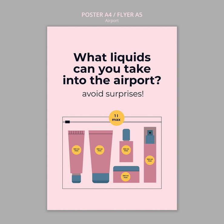 PSD gratuit modèle d'affiche de compagnie d'aéroport design plat