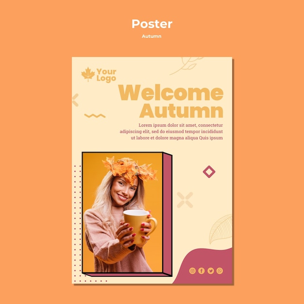 Modèle d'affiche concept automne