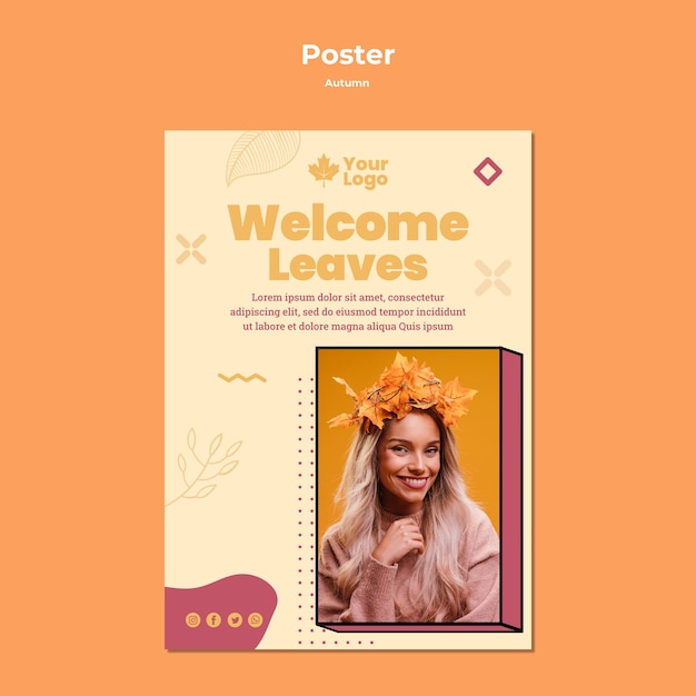 PSD gratuit modèle d'affiche concept automne