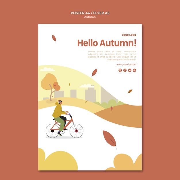 PSD gratuit modèle d'affiche de concept d'automne