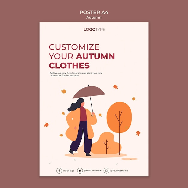 PSD gratuit modèle d'affiche de concept d'automne