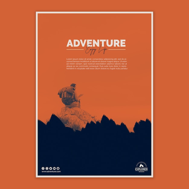 Modèle d&#39;affiche avec concept d&#39;aventure