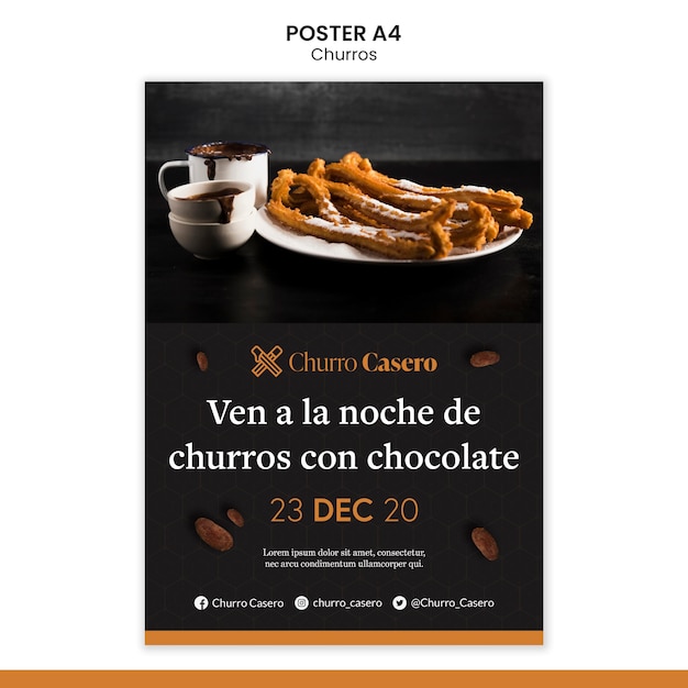 Modèle D'affiche De Concept De Churros