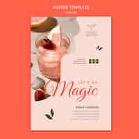 PSD gratuit modèle d'affiche de concept de cocktail