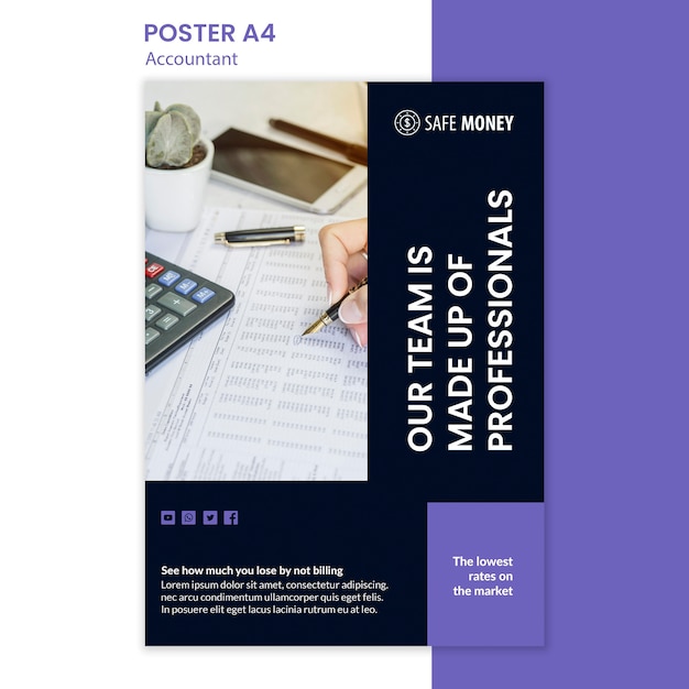 Modèle d'affiche de concept comptable