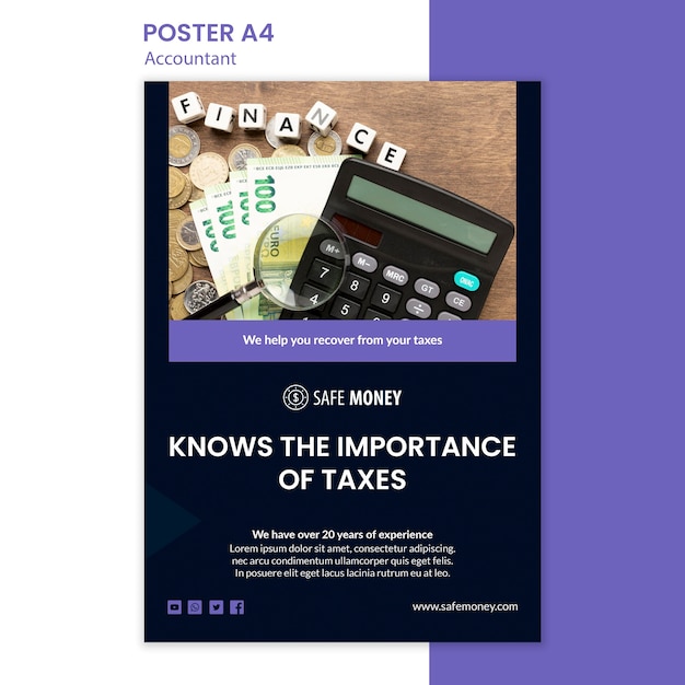 PSD gratuit modèle d'affiche de concept comptable