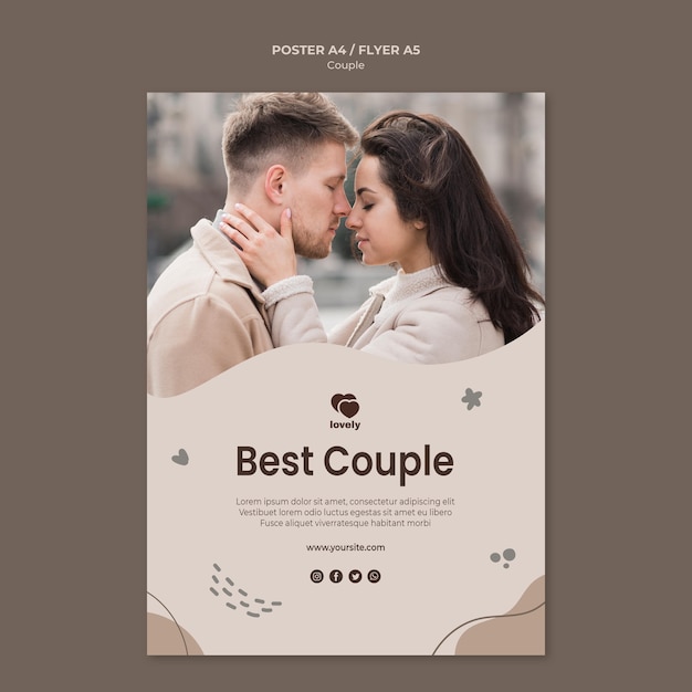 Modèle d'affiche de concept de couple