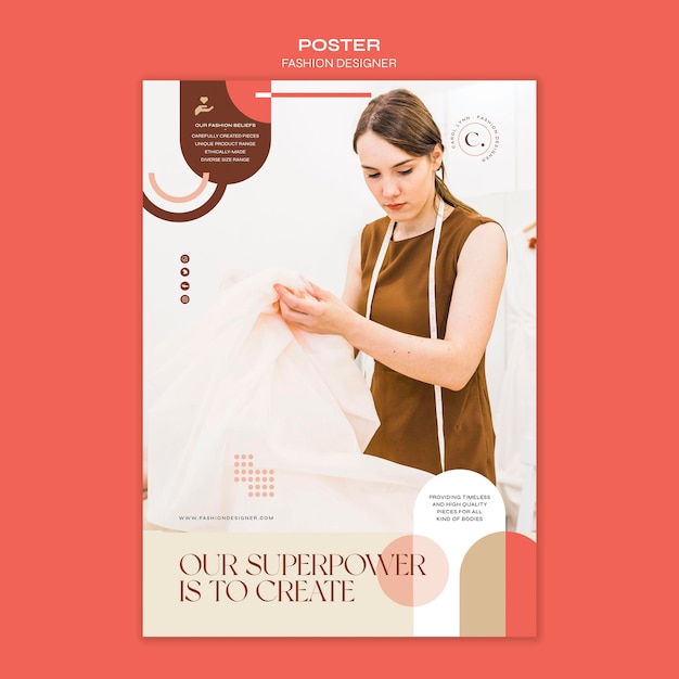 PSD gratuit modèle d'affiche de concept de créateur de mode