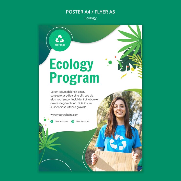 PSD gratuit modèle d'affiche de concept d'écologie