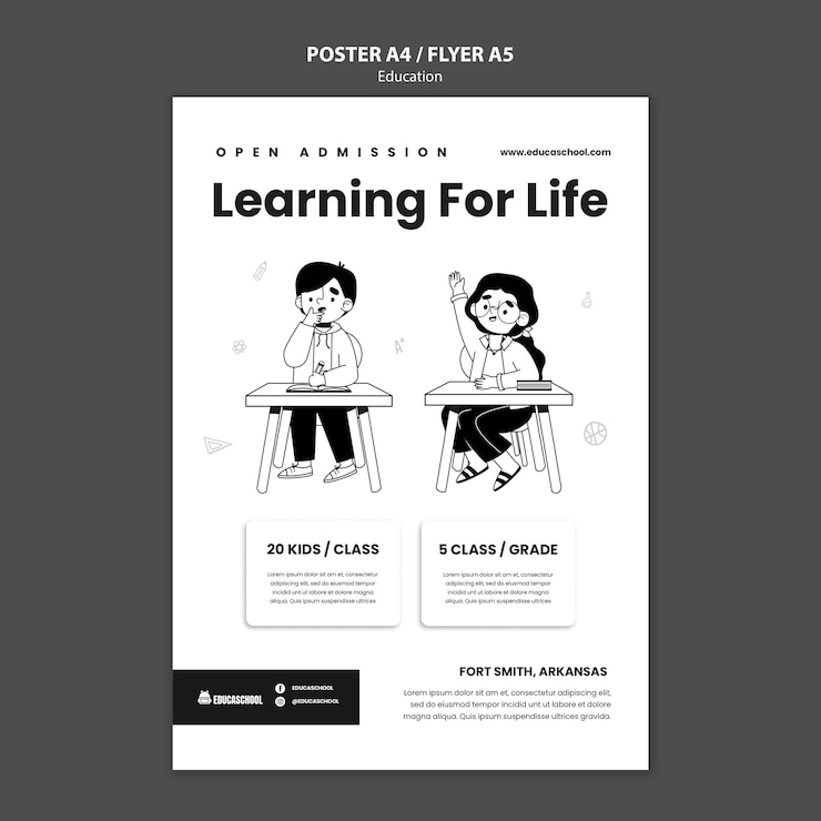 PSD gratuit modèle d'affiche de concept d'éducation