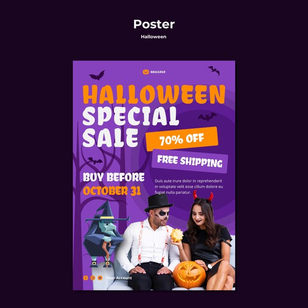 Modèle d'affiche de concept Halloween