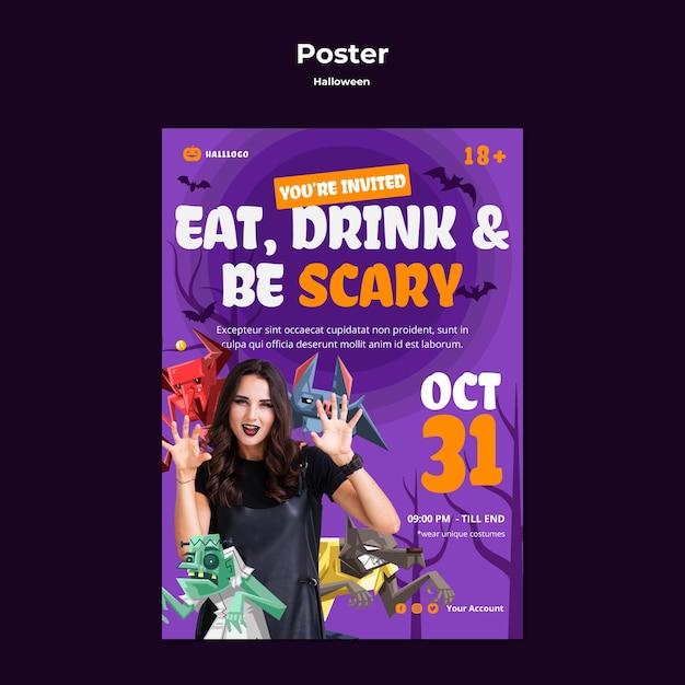 Modèle d'affiche de concept Halloween