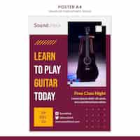 PSD gratuit modèle d'affiche de concept d'instrument de musique