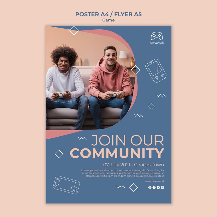PSD gratuit modèle d'affiche de concept de jeu