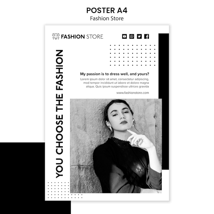 PSD gratuit modèle d'affiche de concept de magasin de mode