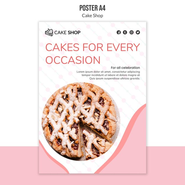 Modèle d'affiche de concept de pâtisserie