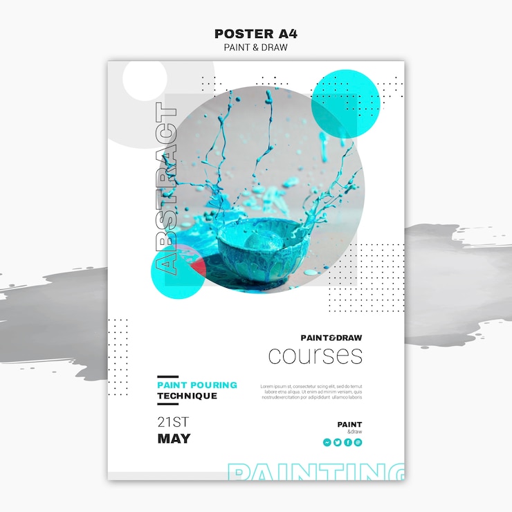 PSD gratuit modèle d'affiche de concept de peinture