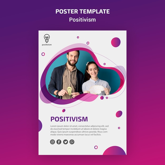 PSD gratuit modèle d'affiche de concept de positivisme