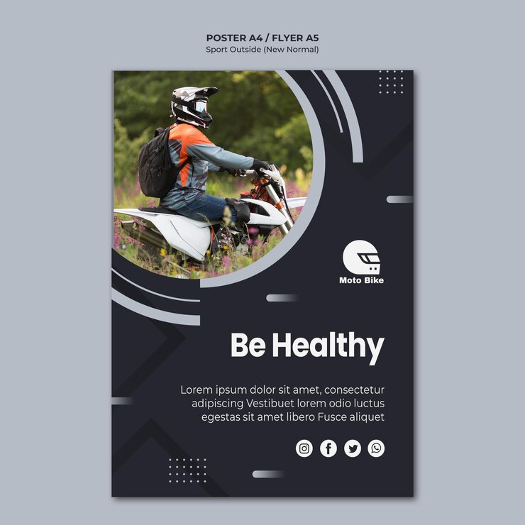 PSD gratuit modèle d'affiche de concept de sport