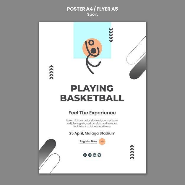 Modèle d'affiche de concept de sport