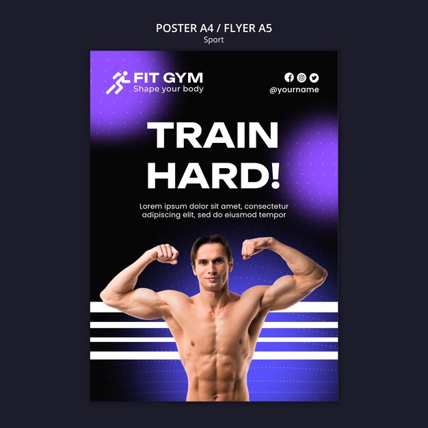 Modèle d'affiche de concept de sport