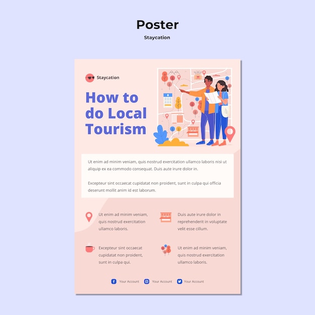 Modèle d'affiche de concept Staycation