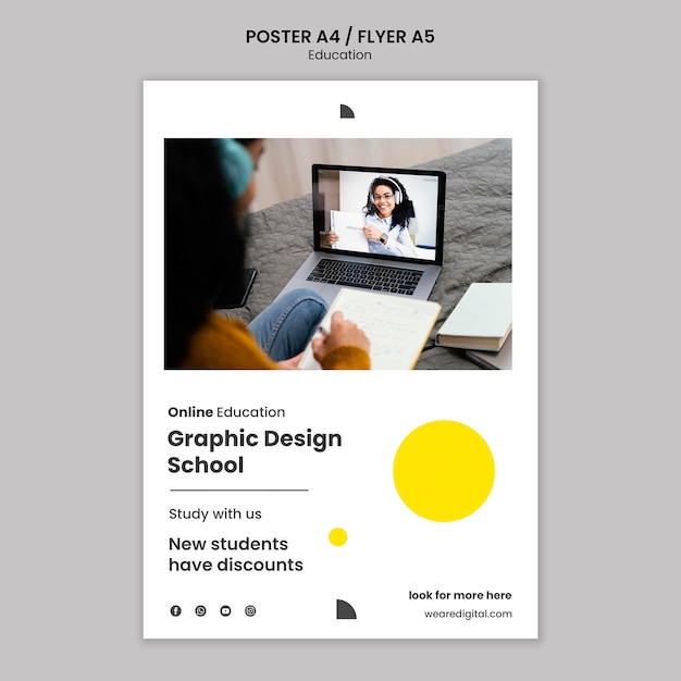 PSD gratuit modèle d'affiche de conception graphique