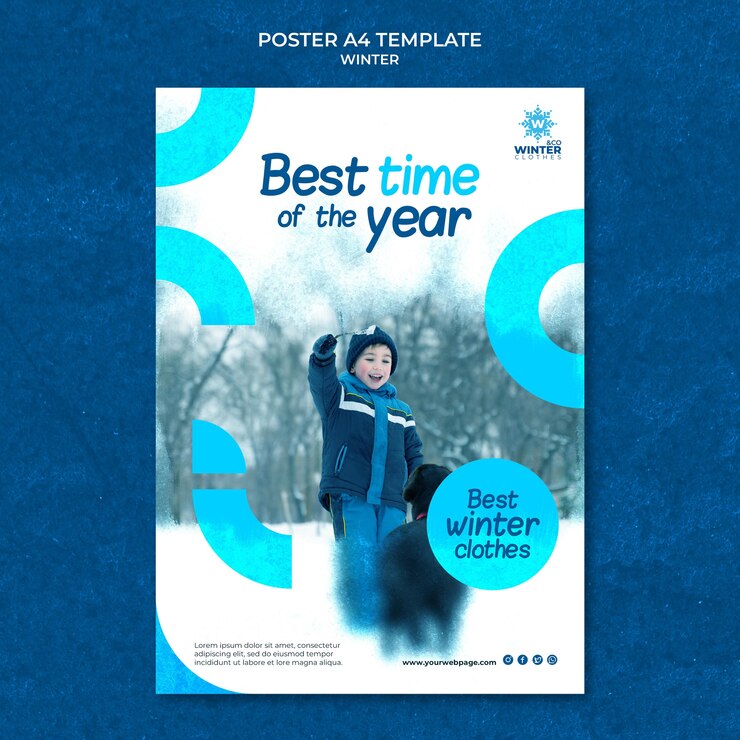 PSD gratuit modèle d'affiche de conception d'hiver