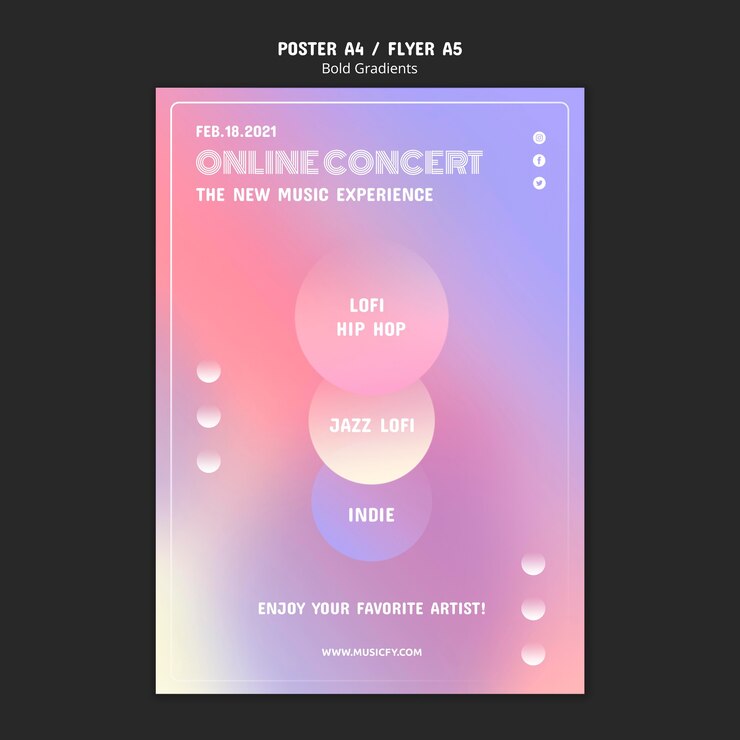 PSD gratuit modèle d'affiche de concert en ligne