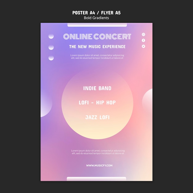 PSD gratuit modèle d'affiche de concert en ligne