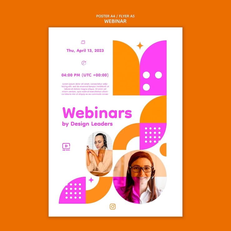 PSD gratuit modèle d'affiche de conférence webinaire