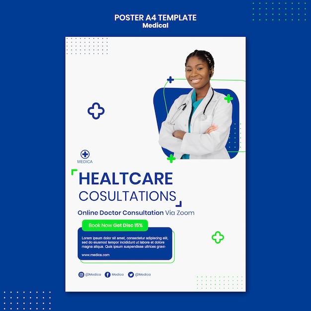 Modèle D'affiche De Consultations De Soins De Santé