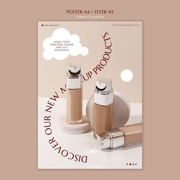 PSD gratuit modèle d'affiche de cosmétiques coréens