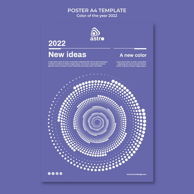 PSD gratuit modèle d'affiche de la couleur de l'année 2022