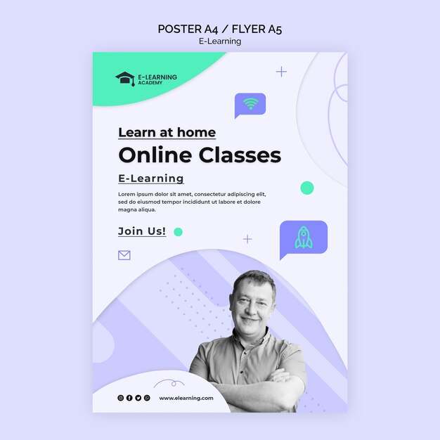 Modèle d'affiche de cours en ligne