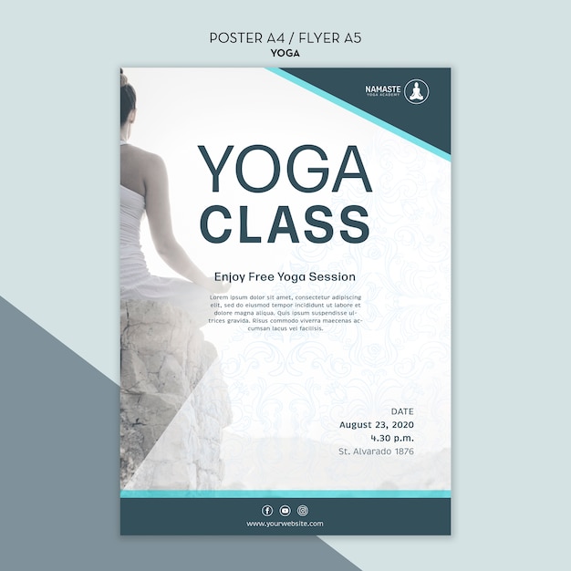 PSD gratuit modèle d'affiche de cours de yoga