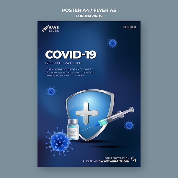 PSD gratuit modèle d'affiche covid 19