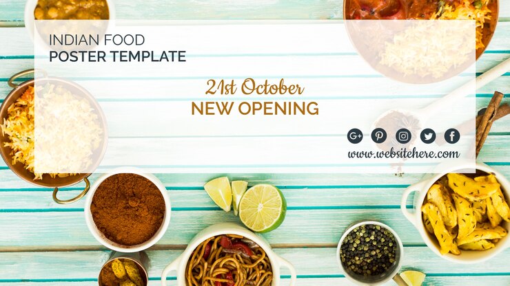 PSD gratuit modèle d&#39;affiche de cuisine indienne moderne