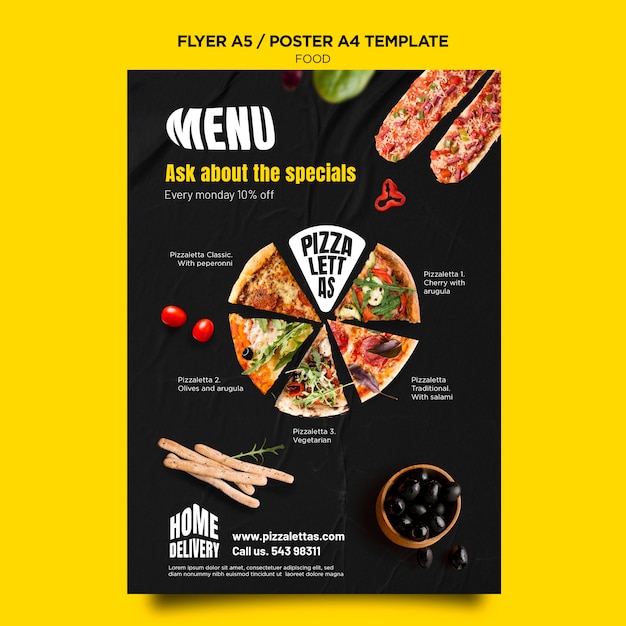 PSD gratuit modèle d'affiche de cuisine italienne