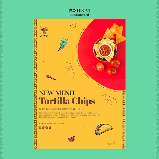 PSD gratuit modèle d'affiche de cuisine mexicaine