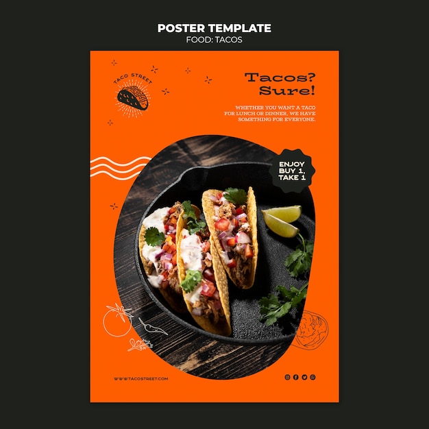 PSD gratuit modèle d'affiche de cuisine mexicaine