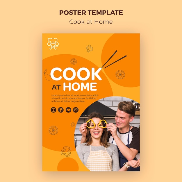 Modèle D'affiche Cuisiner à La Maison