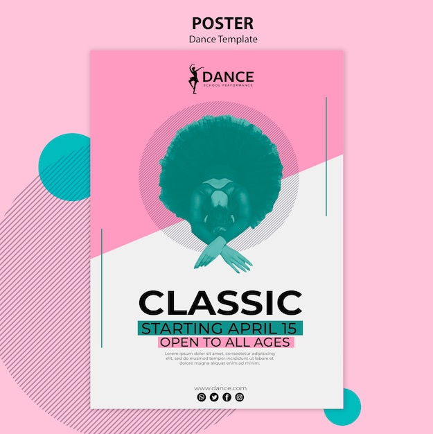 PSD gratuit modèle d'affiche de danse avec danseur