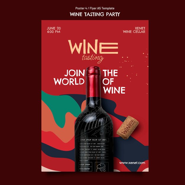 Modèle d'affiche de dégustation de vin