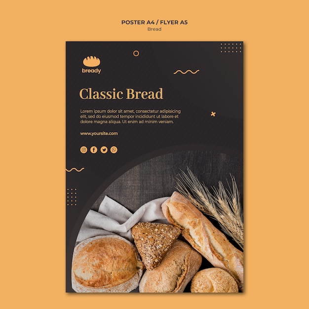 Modèle d'affiche de délicieuse boulangerie