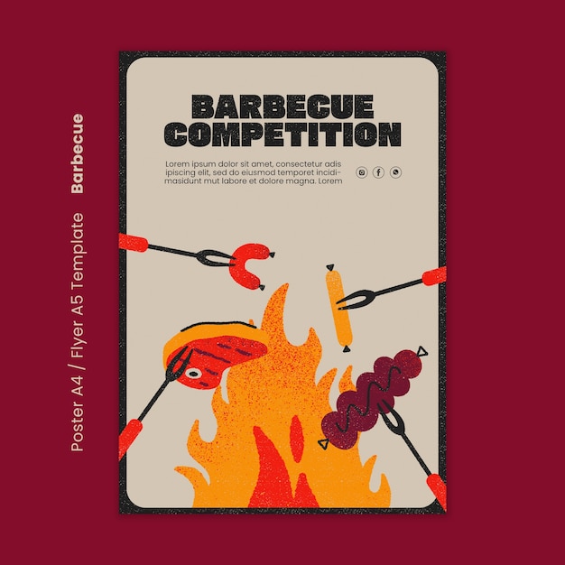 Modèle D'affiche De Délicieux Barbecue