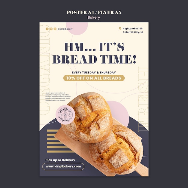 Modèle D'affiche De Délicieux Produits De Boulangerie