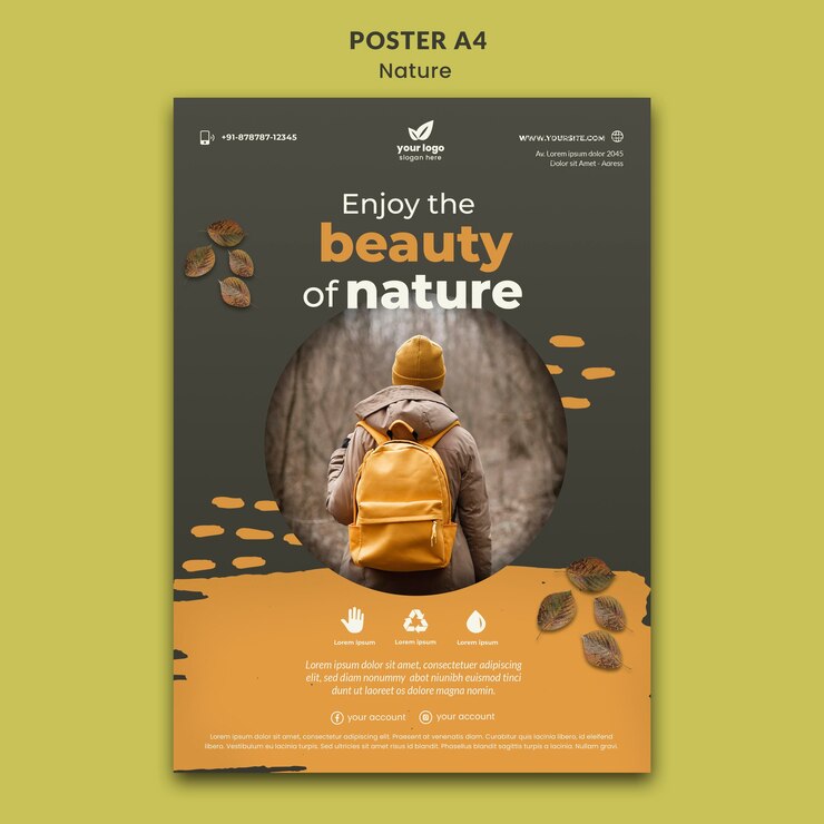 PSD gratuit modèle d'affiche de détente dans la nature